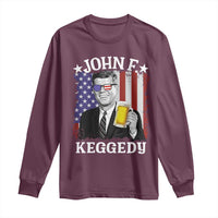 John F Kennedy Long Sleeve Shirt 4th of July America Flag Beer