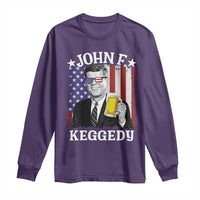 John F Kennedy Long Sleeve Shirt 4th of July America Flag Beer