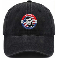John F Kennedy US President American History Washed Cotton Baseball Cap