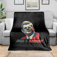 John F Kennedy American Flag US President Throw Blanket