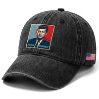 John F Kennedy Washed Cotton Baseball Cap American President History US Presidential Leader