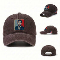John F Kennedy Washed Cotton Baseball Cap American President History US Presidential Leader