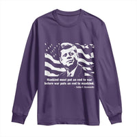 John F Kennedy Quote Long Sleeve Shirt American Flag US President