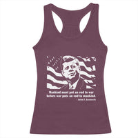 John F Kennedy Quote Racerback Tank Top American Flag US President