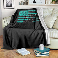 Sexual Assault Awareness Throw Blanket It's a Beautiful Day To Believe Survivors