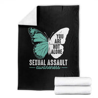 April Sexual Assault Awareness Throw Blanket Teal Ribbon Flower