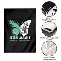 April Sexual Assault Awareness Garden Flag Teal Ribbon Flower