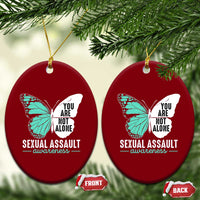 April Sexual Assault Awareness Ceramic Ornament Teal Ribbon Flower