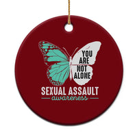 April Sexual Assault Awareness Ceramic Ornament Teal Ribbon Flower
