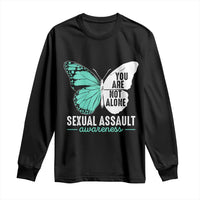 April Sexual Assault Awareness Long Sleeve Shirt Teal Ribbon Flower
