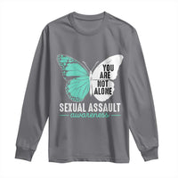 April Sexual Assault Awareness Long Sleeve Shirt Teal Ribbon Flower