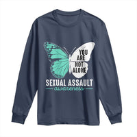 April Sexual Assault Awareness Long Sleeve Shirt Teal Ribbon Flower