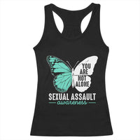April Sexual Assault Awareness Racerback Tank Top Teal Ribbon Flower