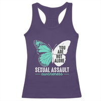 April Sexual Assault Awareness Racerback Tank Top Teal Ribbon Flower