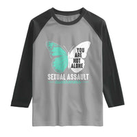 April Sexual Assault Awareness Raglan Shirt Teal Ribbon Flower