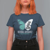 April Sexual Assault Awareness T Shirt For Women Teal Ribbon Flower