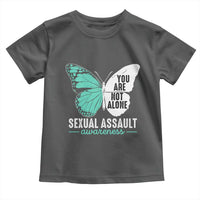 April Sexual Assault Awareness Toddler T Shirt Teal Ribbon Flower