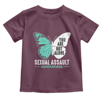 April Sexual Assault Awareness Toddler T Shirt Teal Ribbon Flower