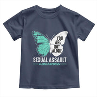 April Sexual Assault Awareness Toddler T Shirt Teal Ribbon Flower