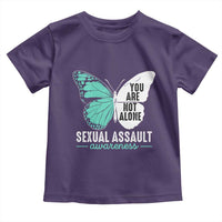 April Sexual Assault Awareness Toddler T Shirt Teal Ribbon Flower