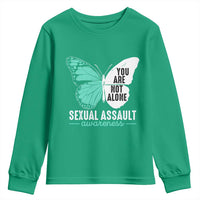 April Sexual Assault Awareness Youth Sweatshirt Teal Ribbon Flower