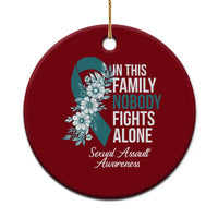 Sexual Assault Awareness Ceramic Ornament In This Family Nobody Fights Alone