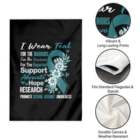 Sexual Assault Awareness Garden Flag Teal Ribbon Flower