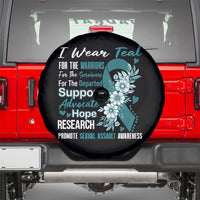 Sexual Assault Awareness Spare Tire Cover Teal Ribbon Flower