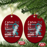 Sexual Assault Awareness Ceramic Ornament Teal Ribbon Flower
