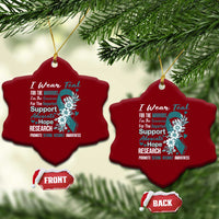 Sexual Assault Awareness Ceramic Ornament Teal Ribbon Flower