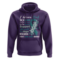 Sexual Assault Awareness Hoodie Teal Ribbon Flower