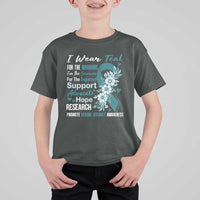 Sexual Assault Awareness T Shirt For Kid Teal Ribbon Flower