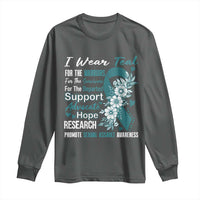 Sexual Assault Awareness Long Sleeve Shirt Teal Ribbon Flower