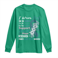 Sexual Assault Awareness Long Sleeve Shirt Teal Ribbon Flower