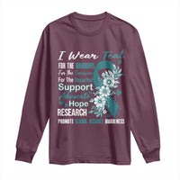 Sexual Assault Awareness Long Sleeve Shirt Teal Ribbon Flower