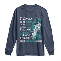Sexual Assault Awareness Long Sleeve Shirt Teal Ribbon Flower