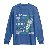 Sexual Assault Awareness Long Sleeve Shirt Teal Ribbon Flower