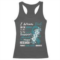 Sexual Assault Awareness Racerback Tank Top Teal Ribbon Flower