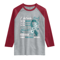 Sexual Assault Awareness Raglan Shirt Teal Ribbon Flower