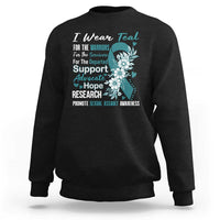 Sexual Assault Awareness Sweatshirt Teal Ribbon Flower