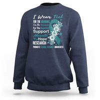 Sexual Assault Awareness Sweatshirt Teal Ribbon Flower