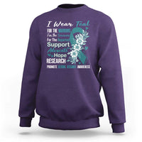 Sexual Assault Awareness Sweatshirt Teal Ribbon Flower