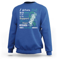 Sexual Assault Awareness Sweatshirt Teal Ribbon Flower