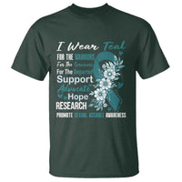 Sexual Assault Awareness T Shirt Teal Ribbon Flower