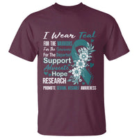 Sexual Assault Awareness T Shirt Teal Ribbon Flower
