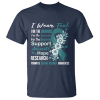 Sexual Assault Awareness T Shirt Teal Ribbon Flower