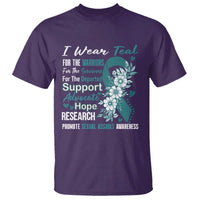 Sexual Assault Awareness T Shirt Teal Ribbon Flower