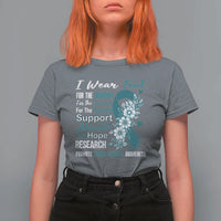 Sexual Assault Awareness T Shirt For Women Teal Ribbon Flower