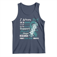 Sexual Assault Awareness Tank Top Teal Ribbon Flower