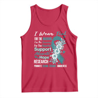 Sexual Assault Awareness Tank Top Teal Ribbon Flower
